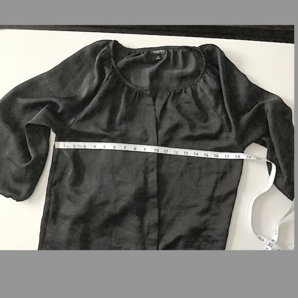 Talbots Petites - Classic  Black Blouse, 3/4 sleeve, Size 12P, 100% Polyester - Picture 5 of 13